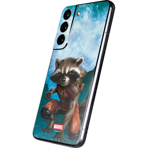 Marvel Rocket and Baby Groot Cosmic Bond Galaxy S22 Plus Skin